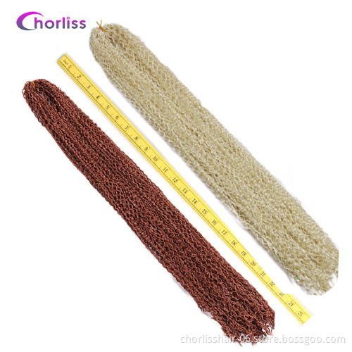 Wholesale Purple Long Pre Strenched Kinky Curly Heat Resistant Micro Crochet Braids Synthetic Extensions Crochet Braiding Hair